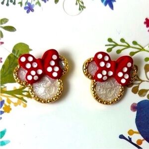 Disney Red and Gold Minnie Mouse Earrings